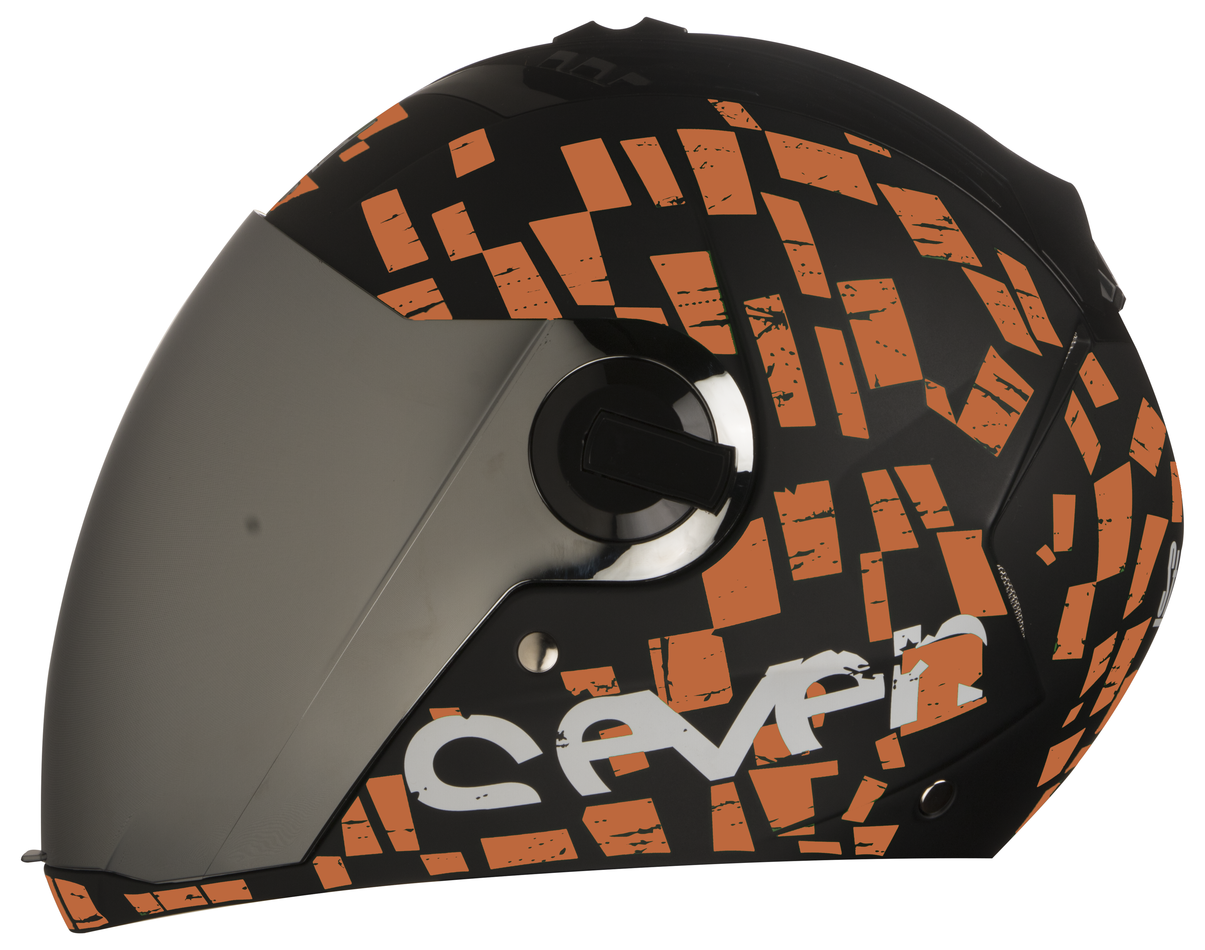 SBA-2 Seven Mat Black With Orange ( Fitted With Clear Visor  Extra Silver Chrome Visor Free)
